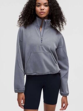 Lululemon Brushed Softstreme Half-Zip in Solar Grey| Size 2